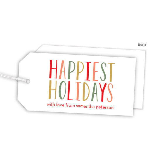 Happiest Holidays Large Hanging Gift Tags